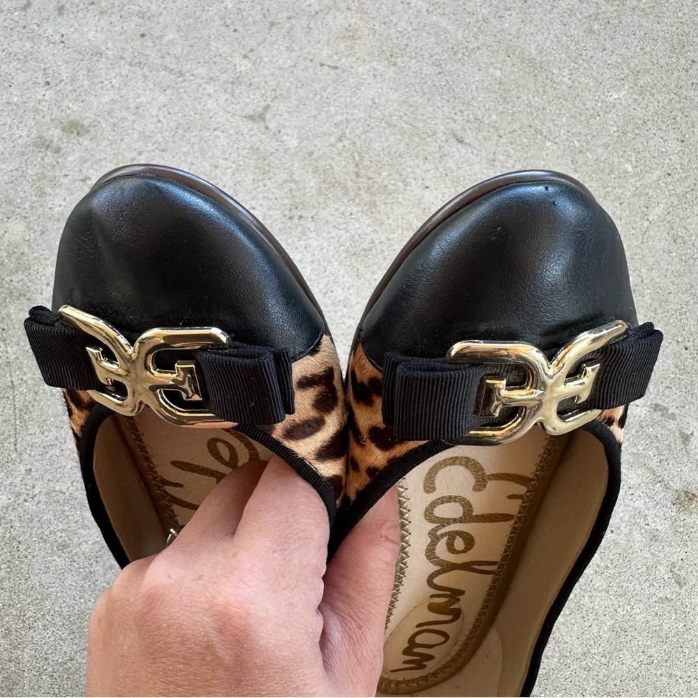 Sam Edelman Mage Leopard Print Calf Hair Flats Leather Women's Size 6.5 - Picture 12 of 12